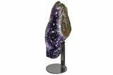 Amethyst Geode Section With Metal Stand - Uruguay #152190-1